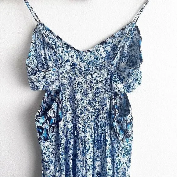 ECOTE x URBAN OUTFITTERS | Blue Maxi Dress Cutout Sides Shipwreck | Size Small - Picture 6 of 7